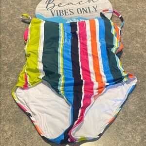 Anne Cole Multicolor Striped One Piece Swimsuit